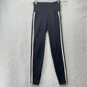 Old Navy Active Leggings Women's Sz XS Black White Go Dry Wide Waistband Pull On